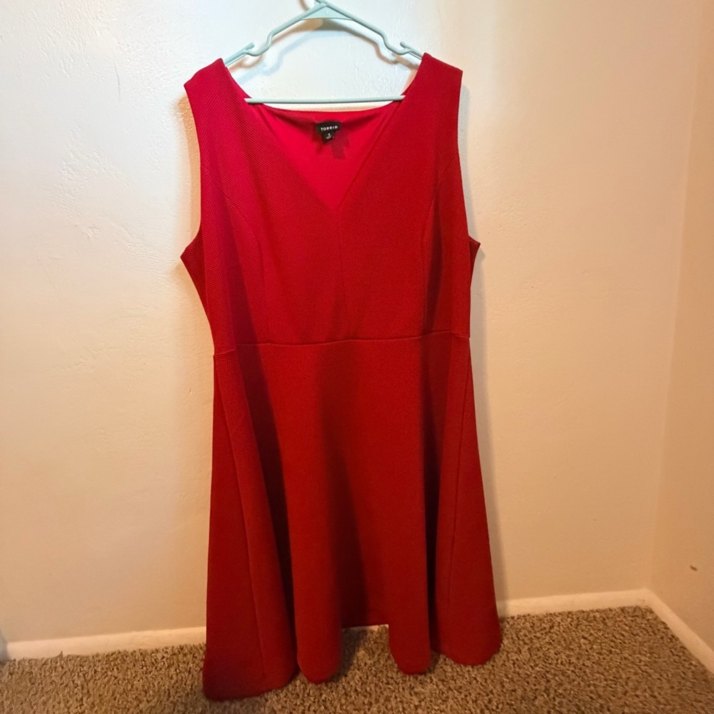Torrid Red Sleeveless Fit & Flare Dress – Size 3 (3X)